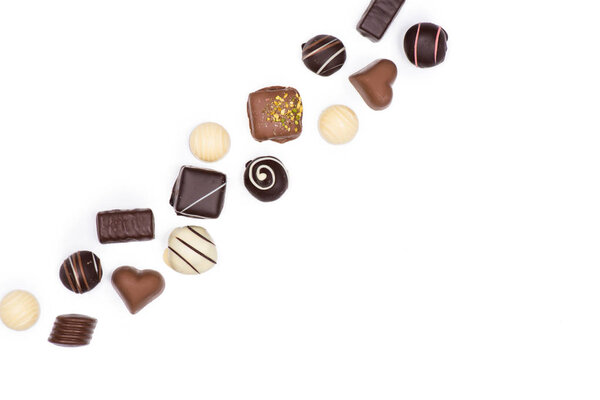 Assortment of chocolate candies 