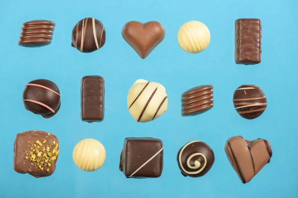 Különböző csokoládés cukorkák — Stock Fotó