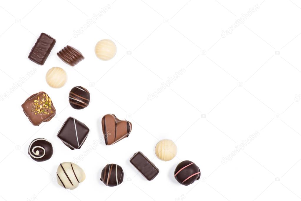 Assortment of chocolate candies 