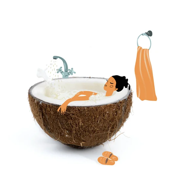 Noix de coco tropicale mûre au lait — Photo