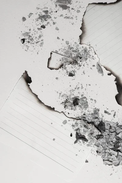 burned empty writing paper sheet