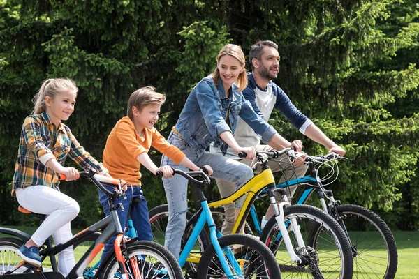 Bicicleta familiar a caballo — Foto de Stock