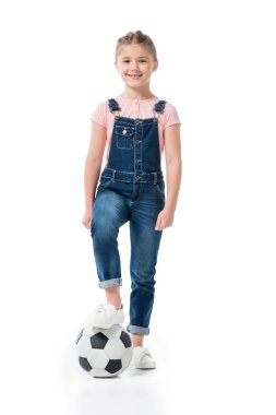 Futbol topu ile şirin çocuk 