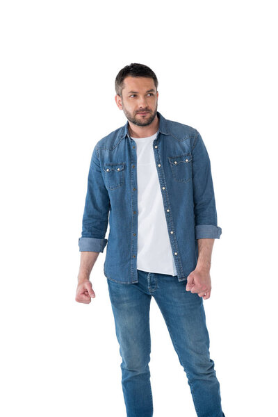 pensive man looking away