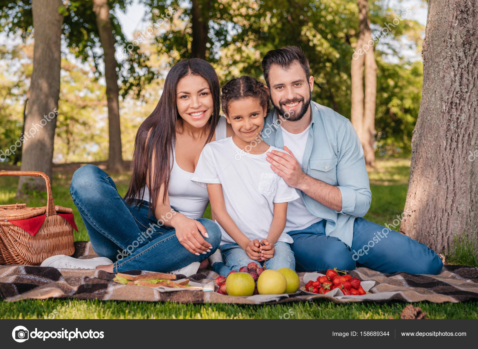 Family having picnic — Stock Photo © alebloshka #158689344