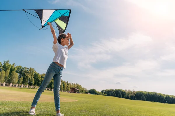 Little girl with kite — Stock Photo, Image
