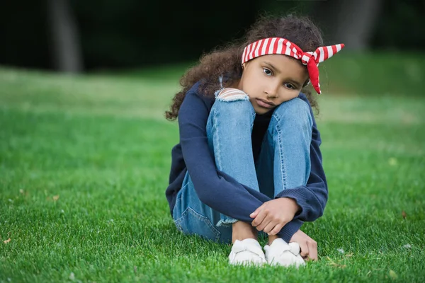 Üzgün Afro-Amerikan kız — Stok fotoğraf