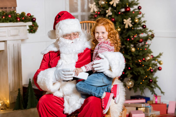 santa claus and kid