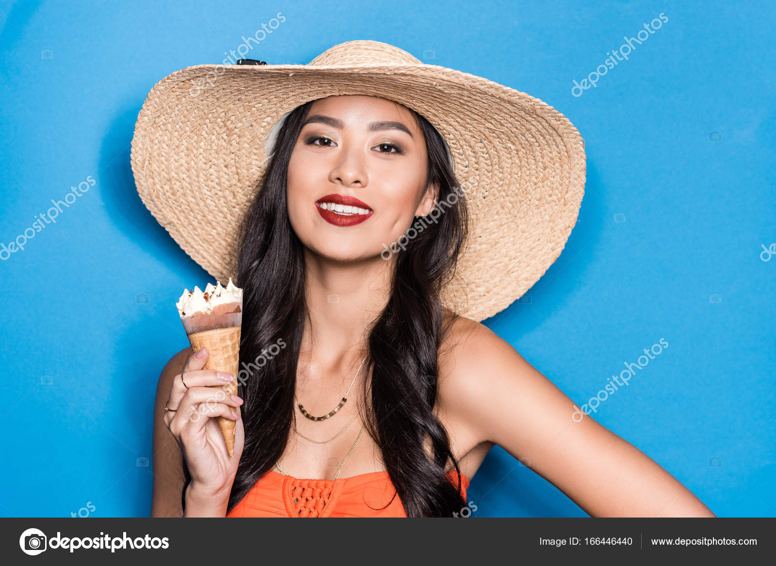 Asian Woman Holding Ice Cream Stock Photo By C Alebloshka Asian Woman Holding Ice Cream Stock Photo By C Alebloshka