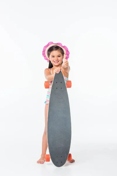 Beautiful child with skateboard — Stock Photo, Image