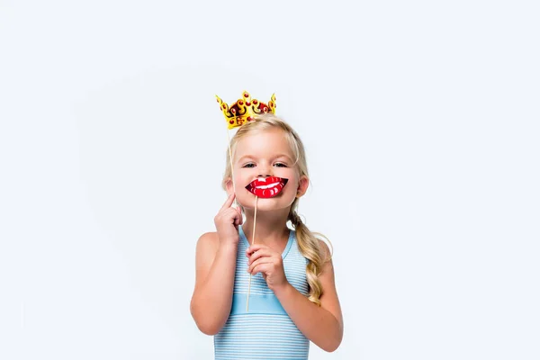 Bedårande barn med party pinnar — Stockfoto