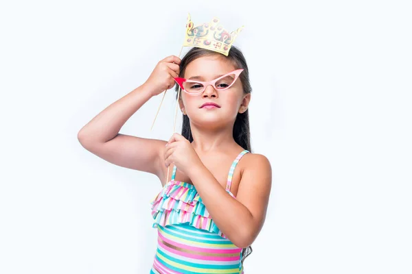 Adorable niño con palos de fiesta — Foto de Stock