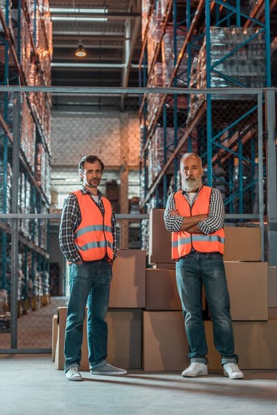 confident warehouse workers