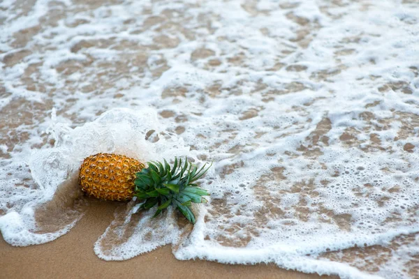 Ananas caduto dalle onde dell'oceano — Foto Stock