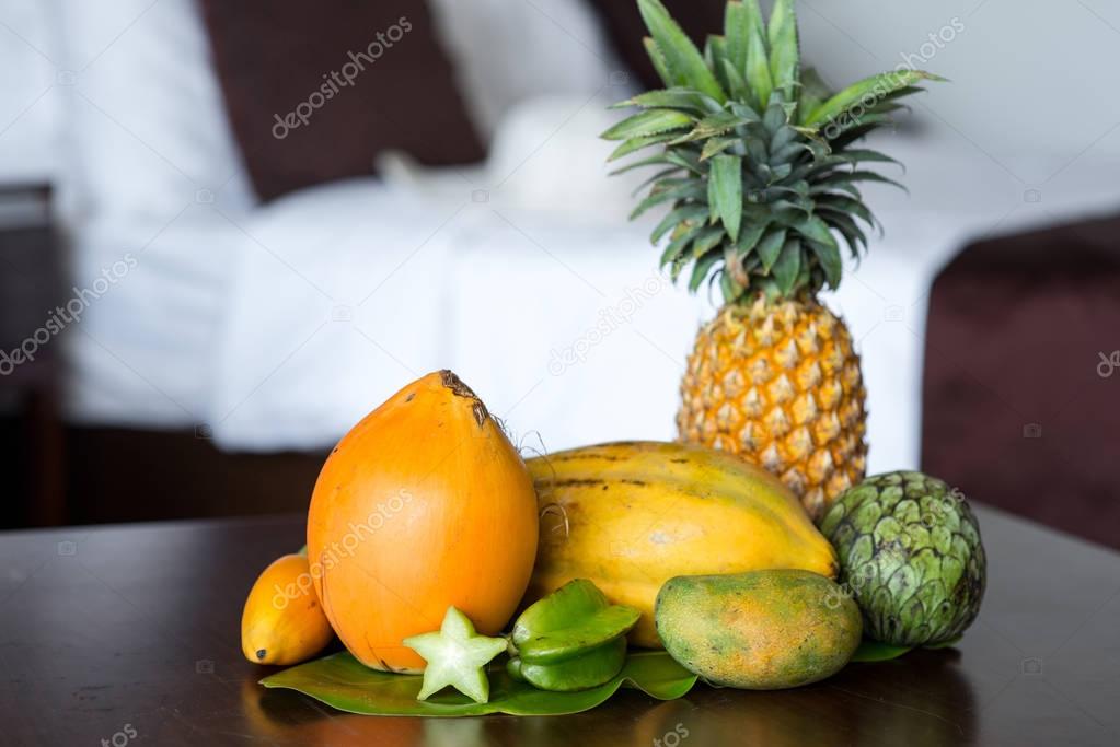 tropical fruits composition
