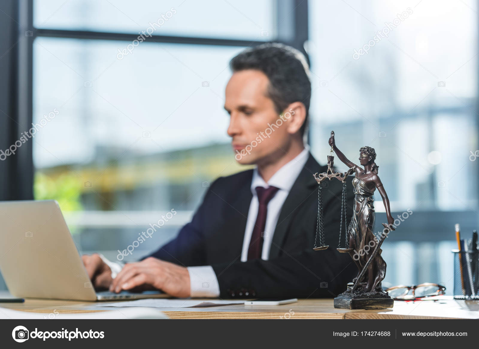 Lawyer working on laptop — Stock Photo © alebloshka #174274688