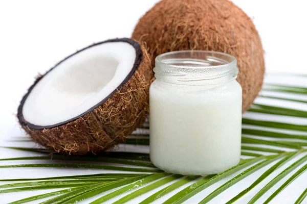 Aceite de coco ecológico - foto de stock