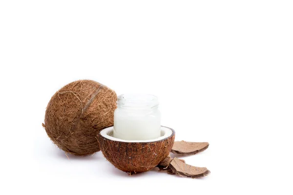 Aceite de coco ecológico - foto de stock