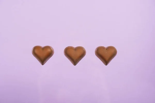 Heart shaped chocolate candies — Stock Photo