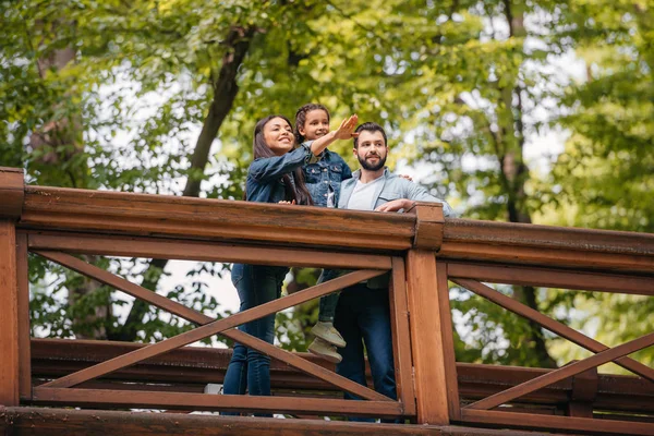 Міжрасові сім'я проводить час разом — стокове фото