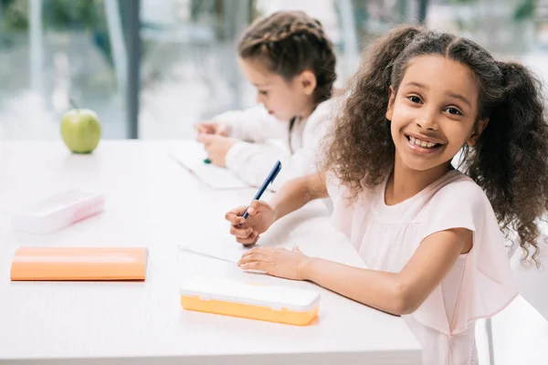 African american girl at school — Stock Photo