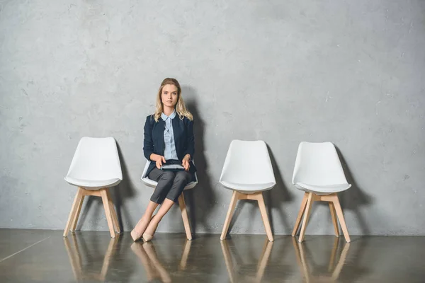 Businesswoman waiting for interview — Stock Photo