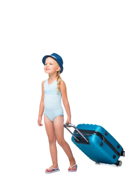 Enfant avec valise — Photo de stock