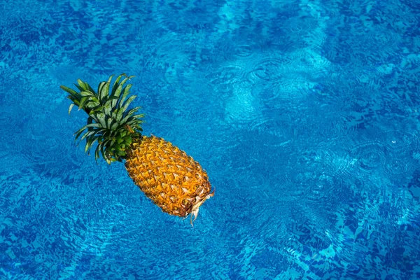 Piña flotando en el agua - foto de stock