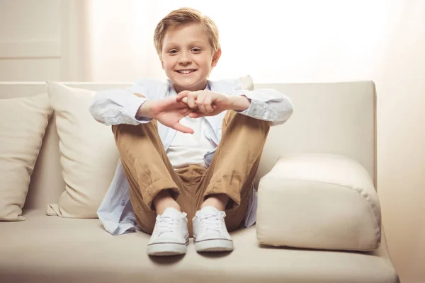 Smiling caucasian boy — Stock Photo, Image