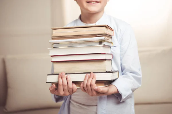 Little boy with books — Stock Photo, Image