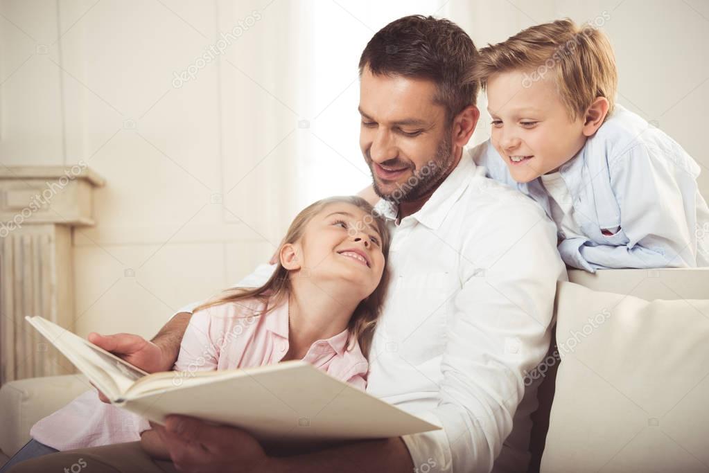 family studying together