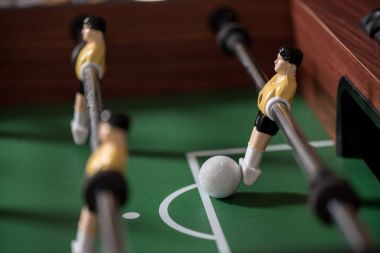 Masa futbolu görünümünü yakın çekim