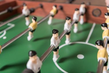 Masa futbolu görünümünü yakın çekim
