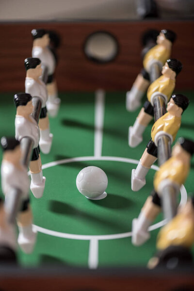 Close-up view of table football