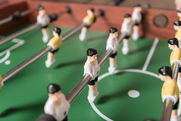 Close-up view of table football