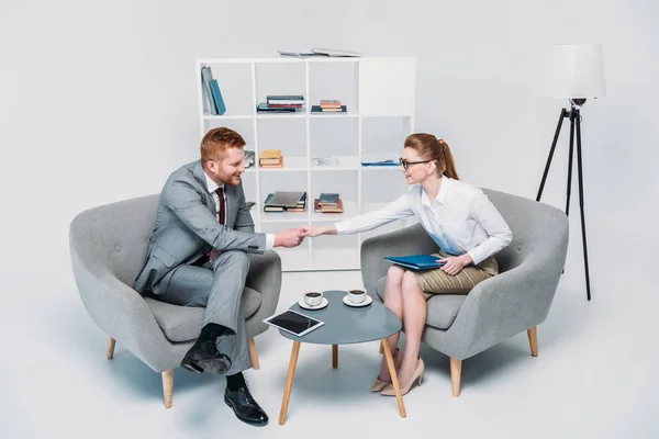 Businesspeople shaking hands on meeting — Stock Photo