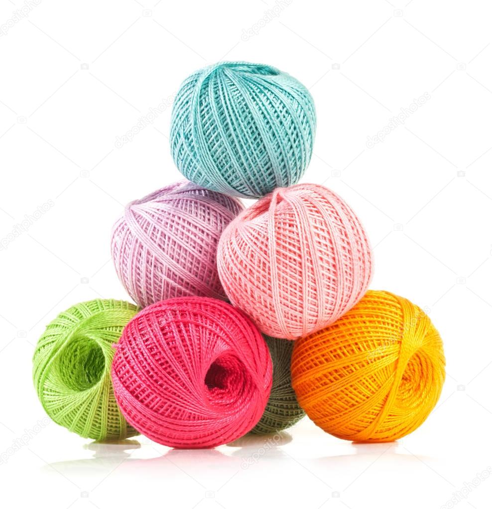 Yarn balls isolated on white