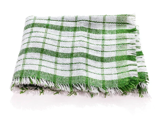 Настольная салфетка или скатерть зеленого и белого цвета — стоковое фото