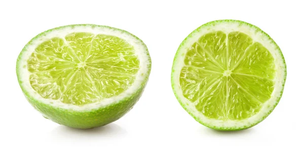 Limão metade isolado sobre fundo branco — Fotografia de Stock
