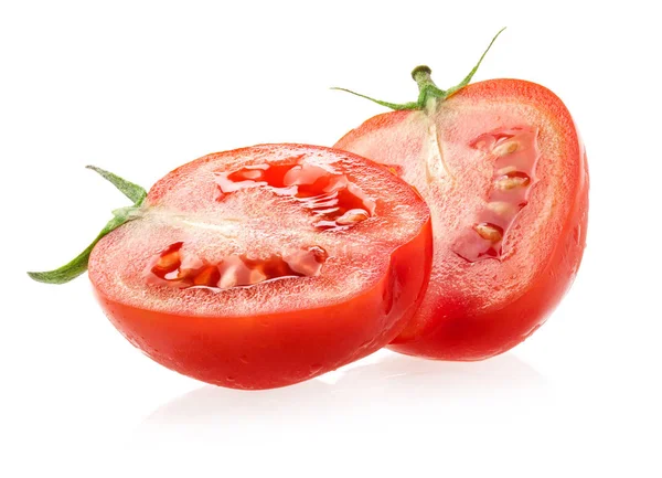 Fatias de tomates isoladas sobre fundo branco — Fotografia de Stock