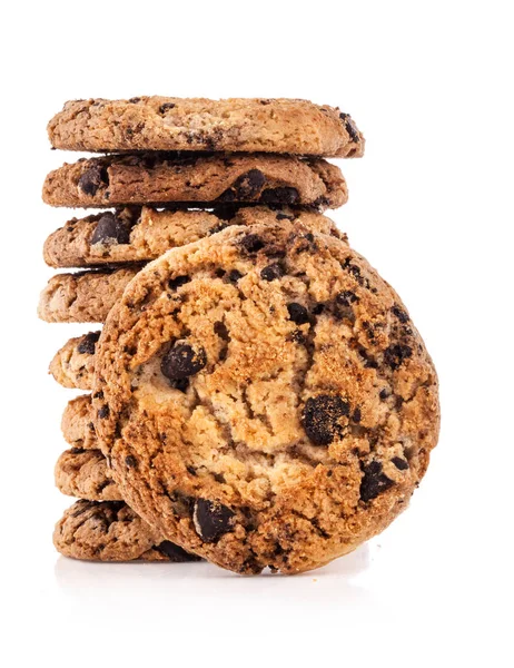 Chocolade gebakje koekjes geïsoleerd op witte achtergrond — Stockfoto