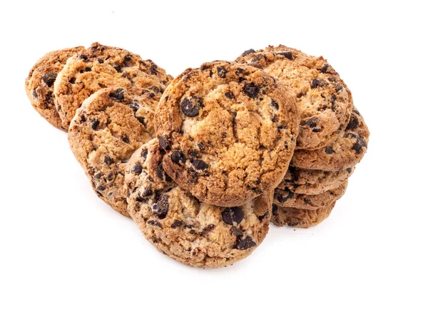 Chocolade koekjes geïsoleerd op witte achtergrond — Stockfoto