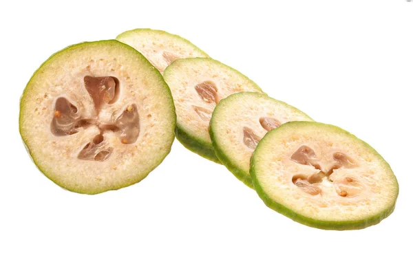 Slices of Feijoa (Acca sellowiana) isolated on white background — Stock Photo, Image