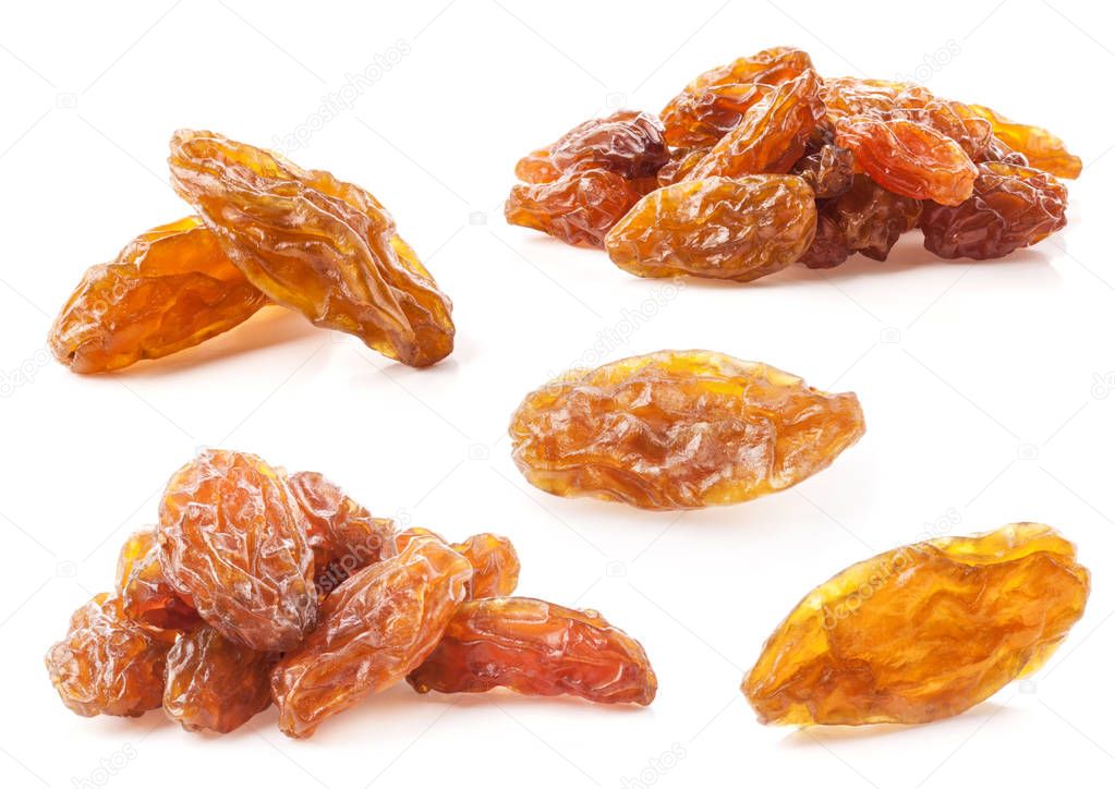 Raisins isolated on white background