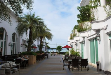 Asya turist modern 4 yıldızlı D Varee Jomtien Beach Hotel Pattaya, Tayland gıda mahkeme, Kahvaltı