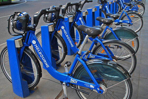 Bike share station is located at Flinders Street opposite Federation Square