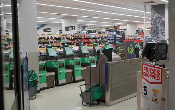 Sydney Australia November 2017 Woolworths Supermarket Exit Interior Town Hall — Stock Photo, Image