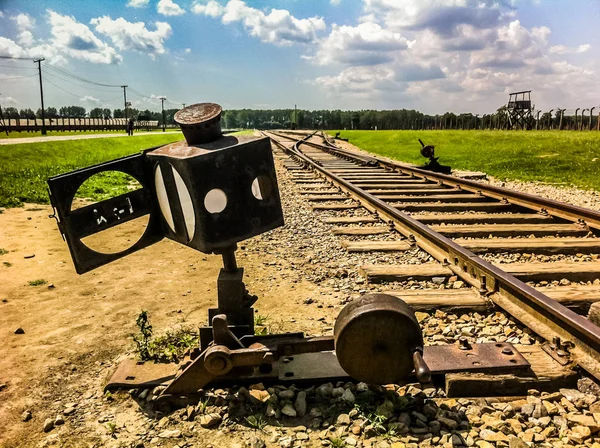 Auschwitz'de eski demiryolu rayları transferinde