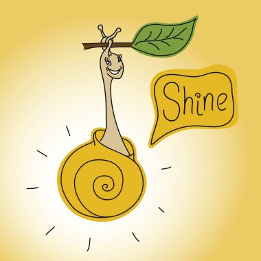 Salyangoz Parlatıcı dal gülümseyen güneşli sarı