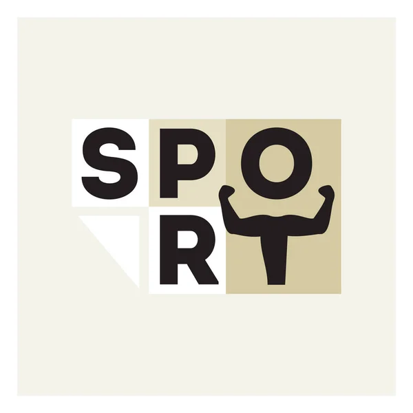 Sport logo, atleet briefwisseling — Stockvector